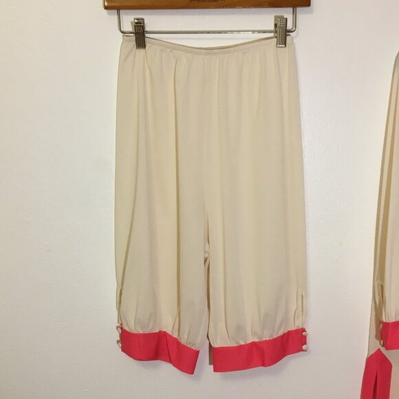 Vintage 50s 60s Two Piece Lingerie Pajama Set Colorblock Nickers Pantaloons (1) - Picture 13 of 16